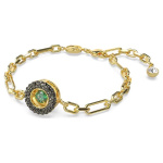 Swarovski Sparkling Dance bracelet Green, Gold-tone plated