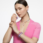 Gema necklace Mixed cuts, Multicolored, Rhodium plated