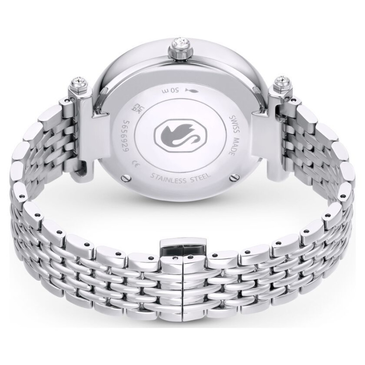 Crystalline Wonder watch Swiss Made, Metal bracelet, Silver tone, Stainless steel