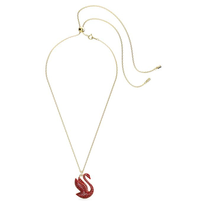 Swarovski Iconic Swan pendant Swan, Large, Red, Gold-tone plated