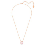 Bella V pendant Round cut, Pink, Rose gold-tone plated