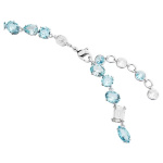 Gema necklace Mixed cuts, Blue, Rhodium plated