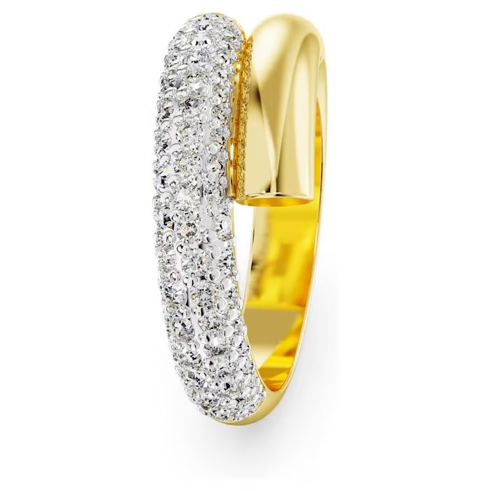 Dextera cocktail ring White, Gold-tone plated