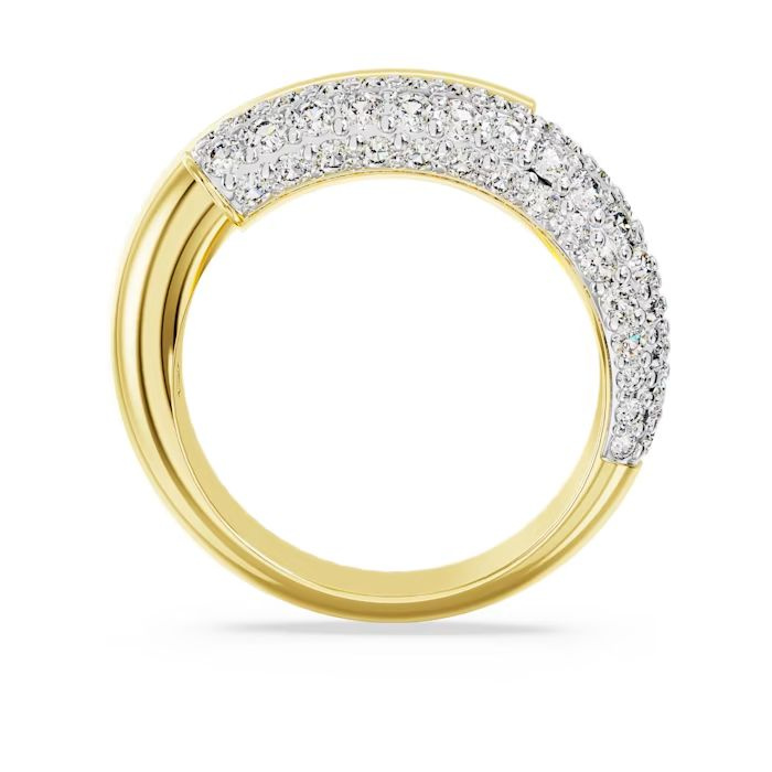Dextera cocktail ring White, Gold-tone plated