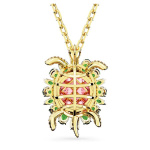 Idyllia pendant Turtle, Multicolored, Gold-tone plated