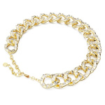 Dextera necklace Statement, Mixed cuts, Large, White, Gold-tone plated