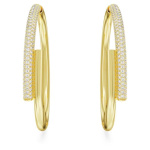 Dextera hoop earrings White, Gold-tone plated