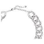Dextera necklace Statement, Mixed cuts, Large, White, Rhodium plated