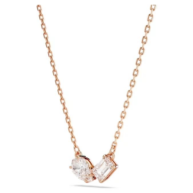 Mesmera set Mixed cuts, White, Rose gold-tone plated