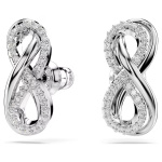Hyperbola stud earrings Infinity, White, Rhodium plated