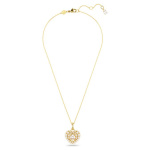 Hyperbola pendant Heart, White, Gold-tone plated