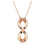 Hyperbola pendant Infinity, White, Rose gold-tone plated