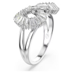 Hyperbola cocktail ring Infinity, White, Rhodium plated