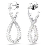 Hyperbola drop earrings Infinity, White, Rhodium plated