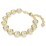 Imber bracelet Round cut, White, Gold-tone plated