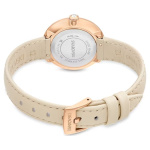 Certa watch Swiss Made, Leather strap, Beige, Rose gold-tone finish