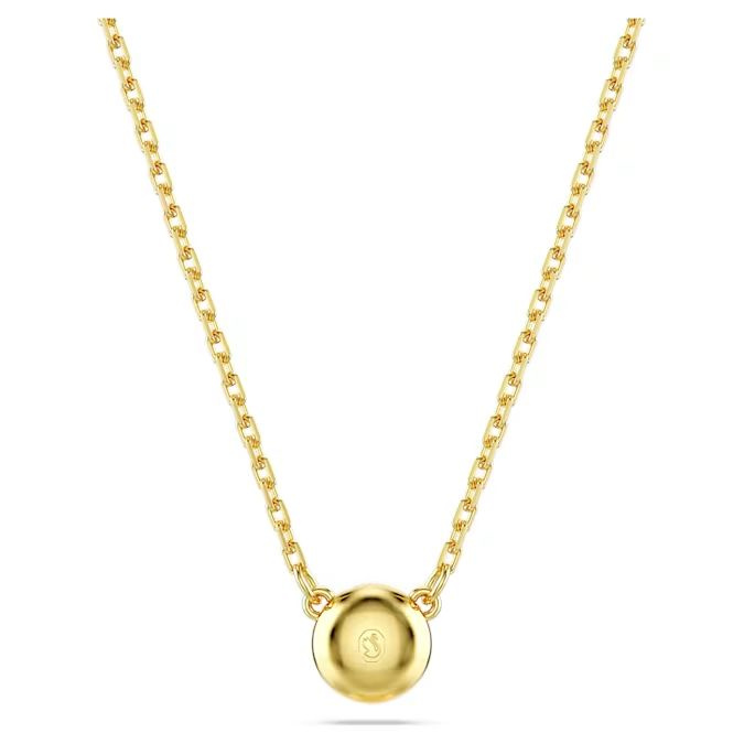 Imber pendant Round cut, White, Gold-tone plated