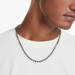 Matrix necklace Triangle cut, Gray, Ruthenium plated