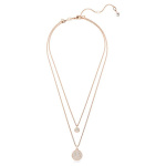 Meteora layered pendant White, Rose gold-tone plated
