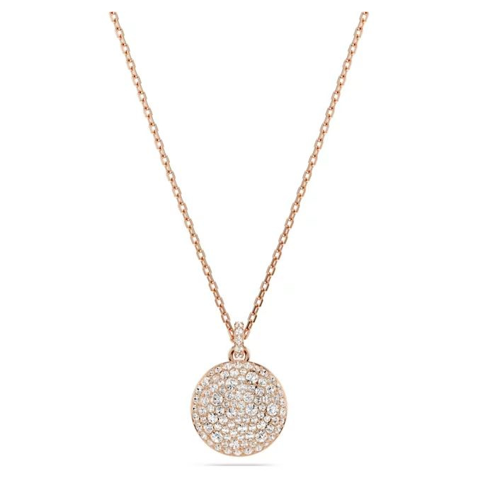 Meteora layered pendant White, Rose gold-tone plated