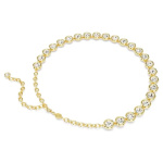 Imber necklace Round cut, White, Gold-tone plated