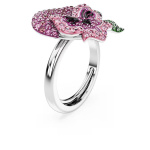 Alice in Wonderland cocktail ring Flower, Multicolored, Rhodium plated