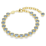 Imber bracelet Round cut, Blue, Gold-tone plated