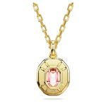 Imber pendant Octagon cut, Pink, Gold-tone plated