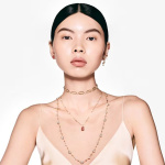 Constella necklace White, Gold-tone plated