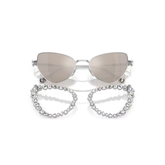 2 in 1 clip-on sunglasses Statement, Cat-eye shape, SK7011, White