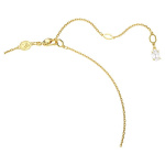Idyllia pendant Crystal pearls, Seahorse, White, Gold-tone plated