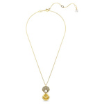 Idyllia pendant Crystal pearl, Shell, White, Gold-tone plated