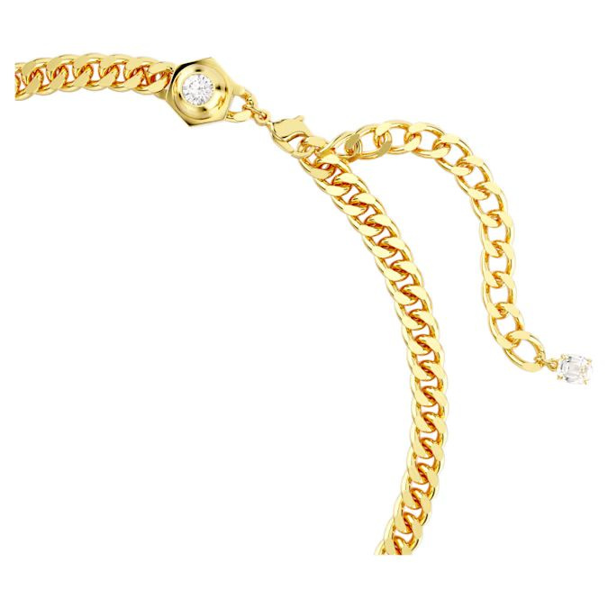 Numina necklace Round cut, White, Gold-tone plated