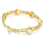 Numina bracelet Round cut, White, Gold-tone plated