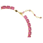 Millenia necklace Octagon cut, Pink, Gold-tone plated