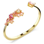 Gema bangle Mixed cuts, Pink, Gold-tone plated