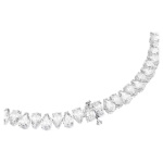 Matrix necklace Pear cut, White, Rhodium plated