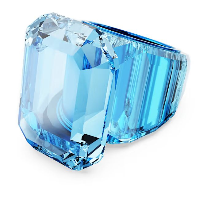 Lucent cocktail ring Octagon cut, Blue