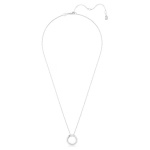 Dextera pendant Pavé, White, Rhodium plated