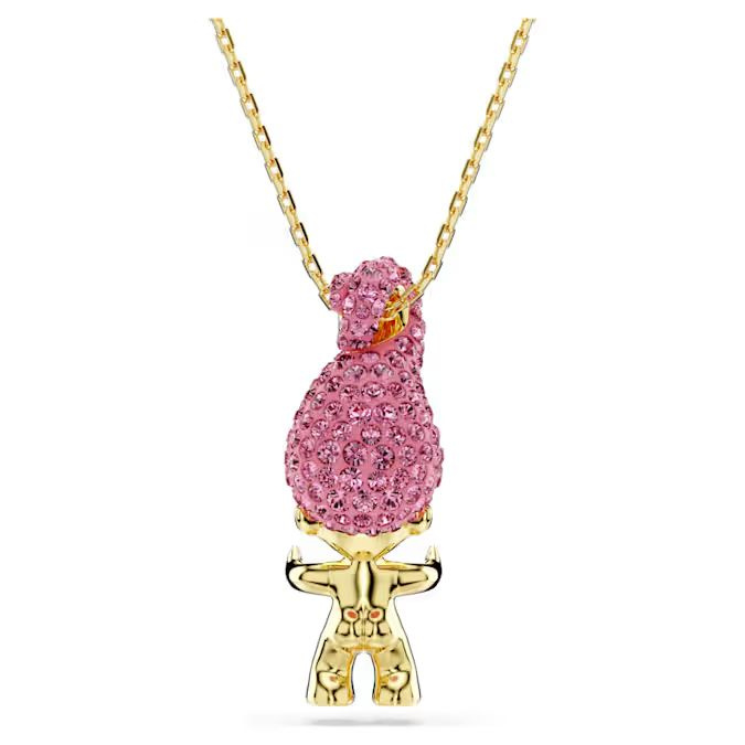 Good Luck Trolls pendant Troll, Pink, Gold-tone plated