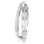 Hyperbola ring Mixed cuts, White, Rhodium plated