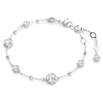 Imber bracelet Round cut, White, Rhodium plated