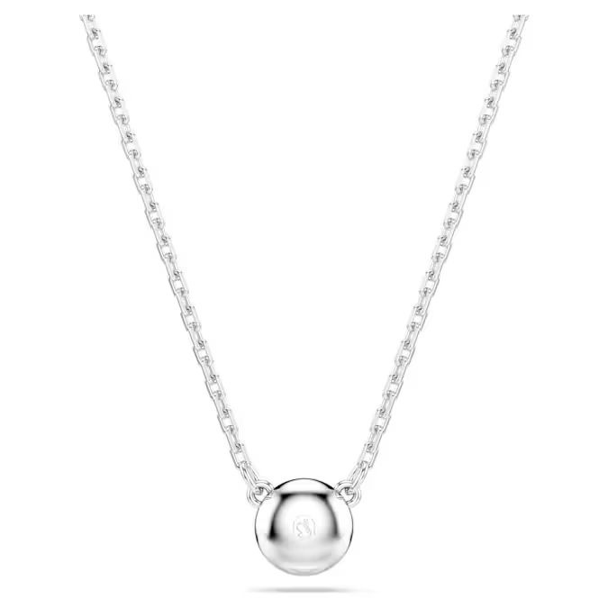 Imber pendant Round cut, White, Rhodium plated