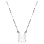 Stilla pendant Octagon cut, White, Rhodium plated