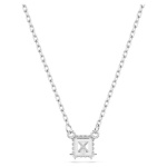 Stilla pendant Square cut, White, Rhodium plated