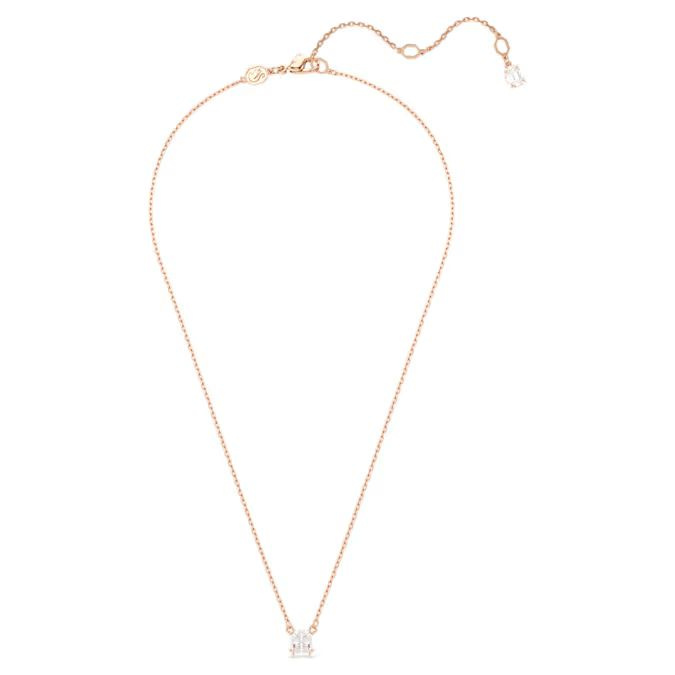 Stilla pendant Square cut, White, Rose gold-tone plated