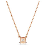 Stilla pendant Square cut, White, Rose gold-tone plated