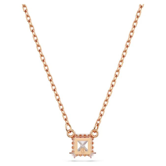 Stilla pendant Square cut, White, Rose gold-tone plated