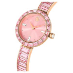 Matrix Bangle watch Swiss Made, Crystal bracelet, Pink, Rose gold-tone finish