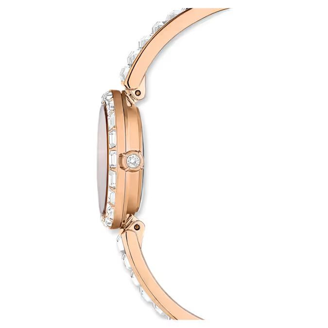 Matrix Bangle watch Swiss Made, Crystal bracelet, Rose gold tone, Rose gold-tone finish